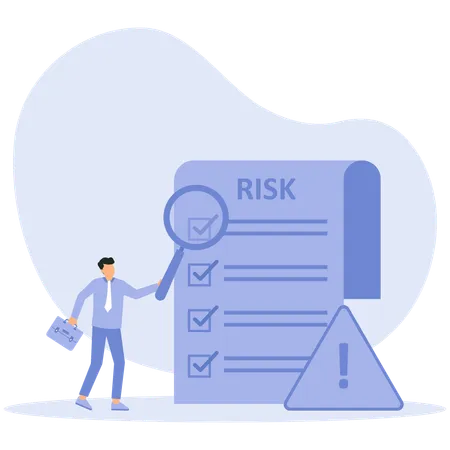 Risk Management and procedure regulatory document with security  Illustration