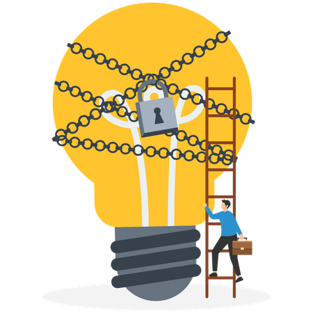 Risk To Unlock Idea  Illustration