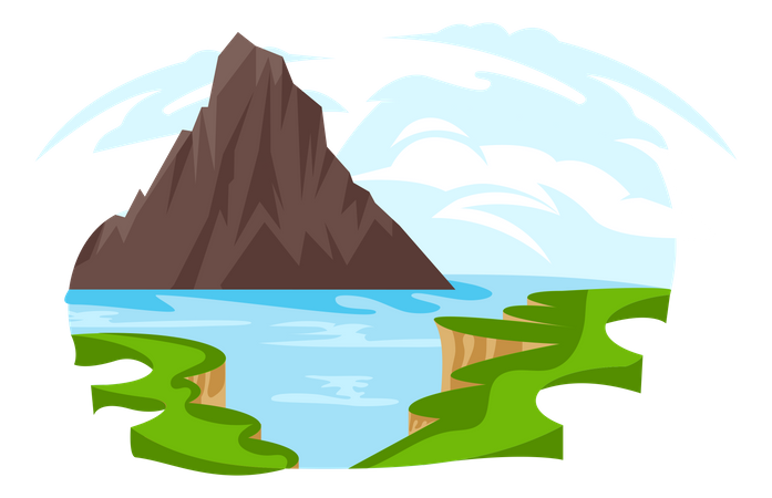 River Landscape  Illustration