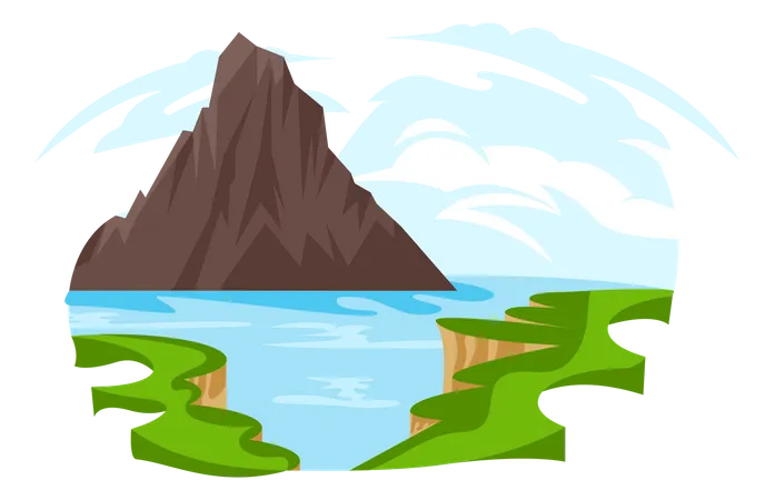 River Landscape  Illustration