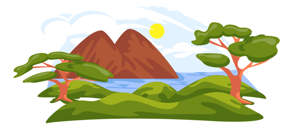 River Landscape  Illustration