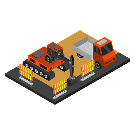 道路障壁  イラスト