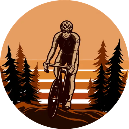 Road bike adventure  Illustration