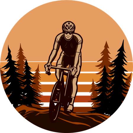 Road bike adventure  Illustration