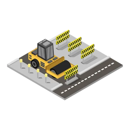 Road Construction  Illustration