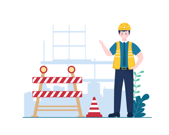 Road Construction Barrier  Illustration