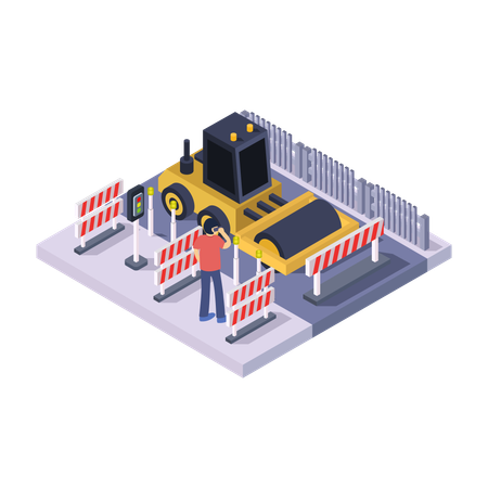 Road Construction  Illustration