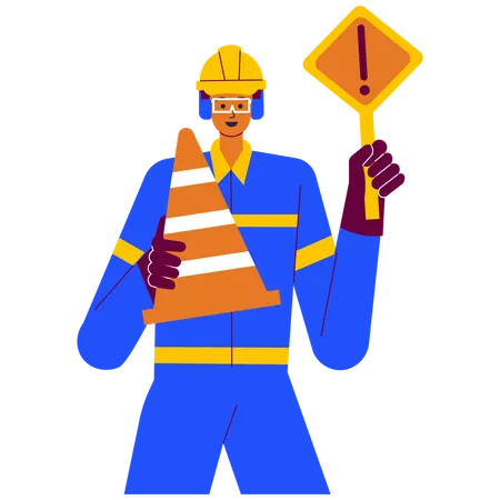 Road construction safety  Illustration