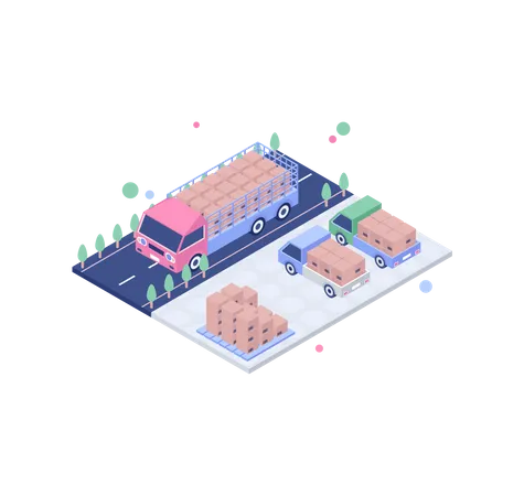 Road freight Illustration