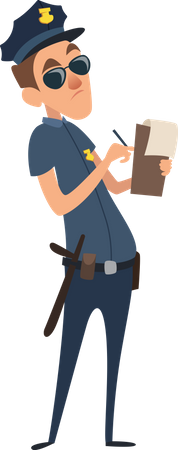 Road Inspector Wear Uniform Writing Fine Illustration