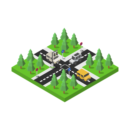 Road Intersection  Illustration