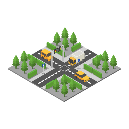 Road Intersection  Illustration