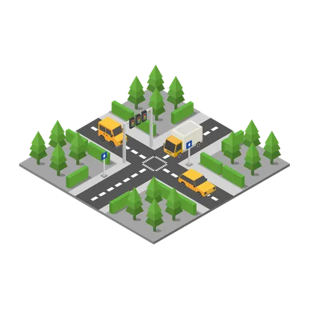 Road Intersection  Illustration