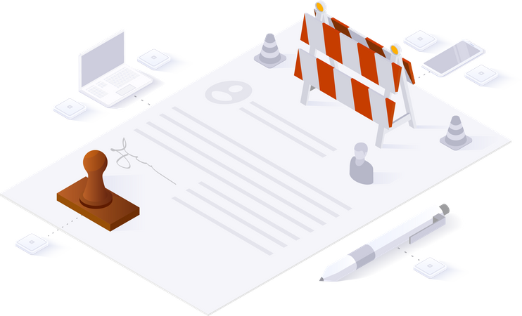 Road permit document  Illustration