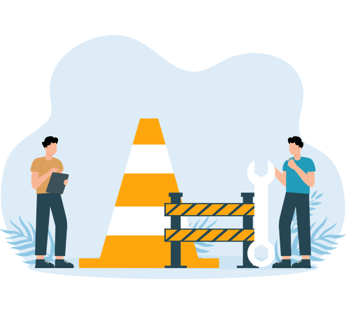 Road under construction board  Illustration