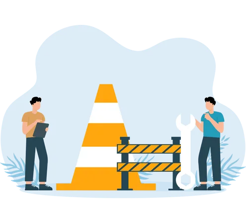 Road under construction board  Illustration