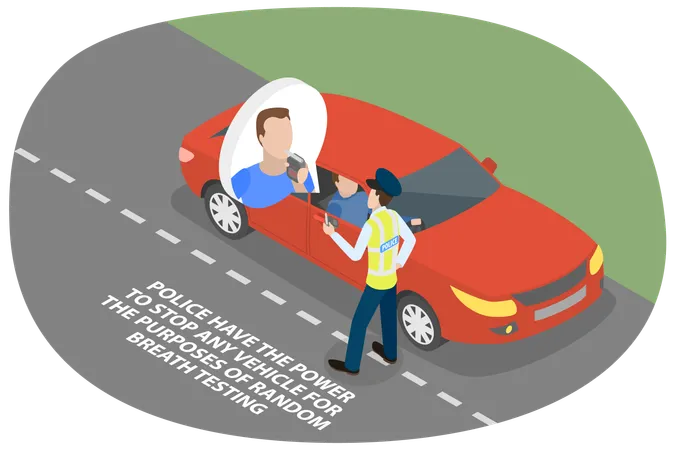 Roadside Drug And Alcohol Testing  Illustration