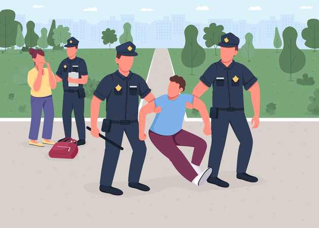 Robber arrest Illustration
