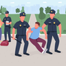 policeman caught robber illustrations