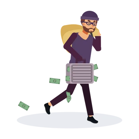 Robber with money Illustration
