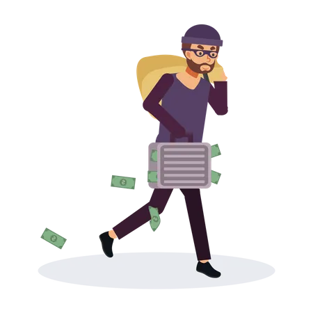 Robber with money  Illustration