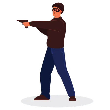 Robber with weapon Illustration