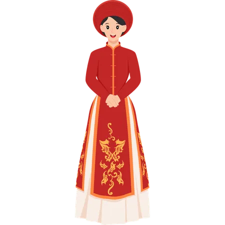 Robe de mariée vietnamienne  Illustration