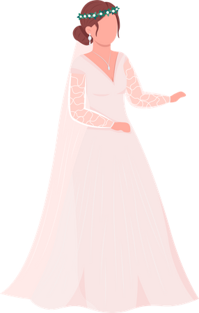 Mariée élégante en robe  Illustration