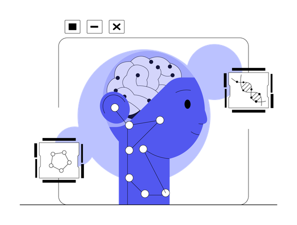 Robô analisando DNA de paciente  Ilustração