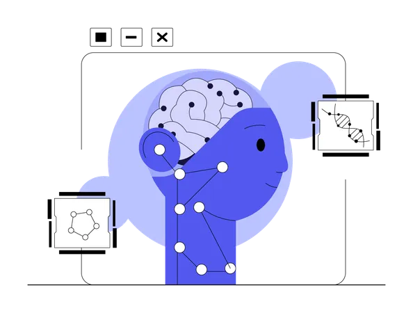 Robô analisando DNA de paciente  Ilustração