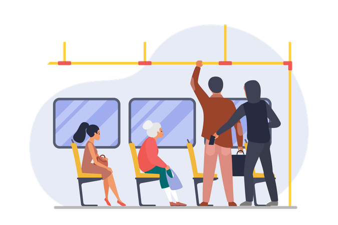 Robo de dinero en transporte público  Ilustración