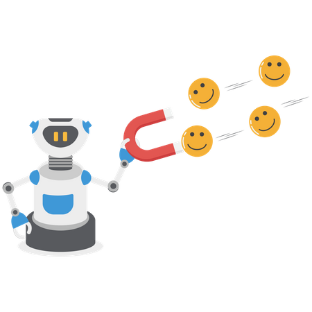 Robô está atraindo smiley  Ilustração