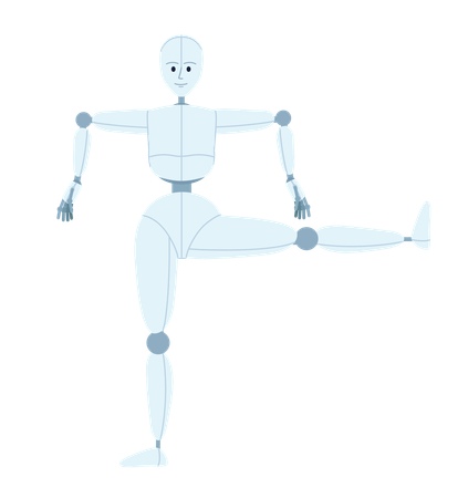 Robô humanoide imitando dança  Ilustração