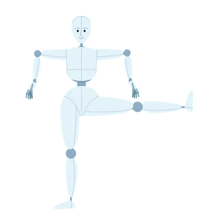 Robô humanoide imitando dança  Ilustração