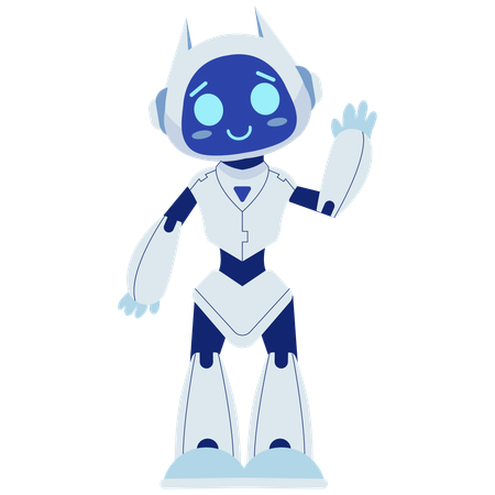Robot amigable saludando  Ilustración