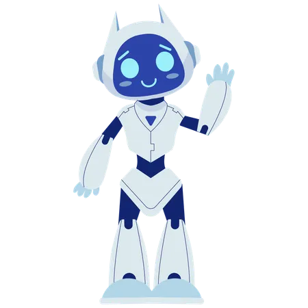 Robot amigable saludando  Ilustración
