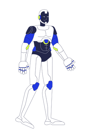 Robot android walking Illustration