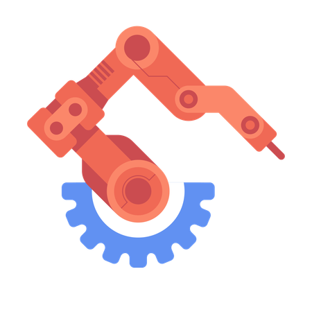 Robot arm in industrial automation  Illustration