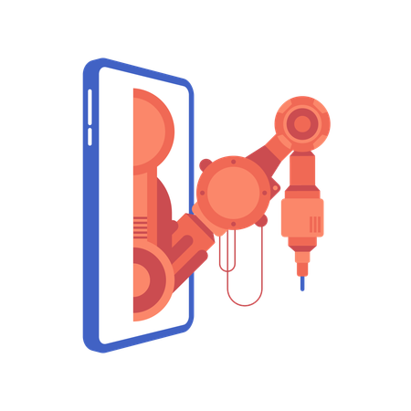 Robot arm in industrial automation  Illustration