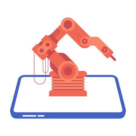 Robot arm in industrial automation  Illustration