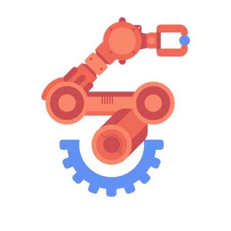 Robot arm in industrial automation  Illustration