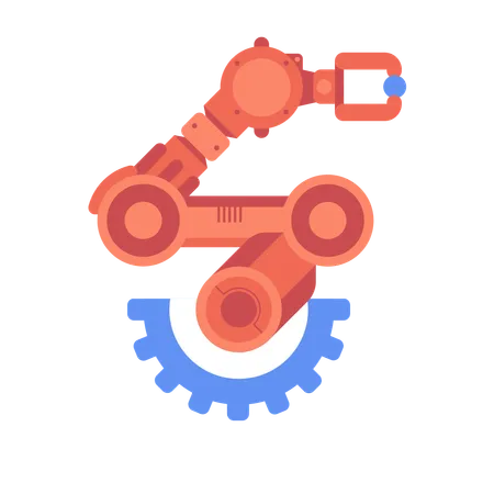 Robot arm in industrial automation  Illustration