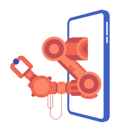 Robot arm in industrial automation  Illustration