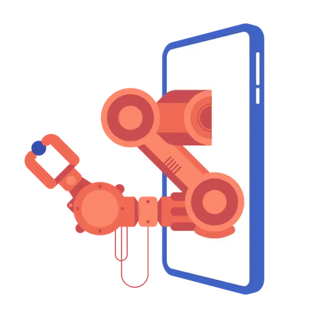 Robot arm in industrial automation  Illustration