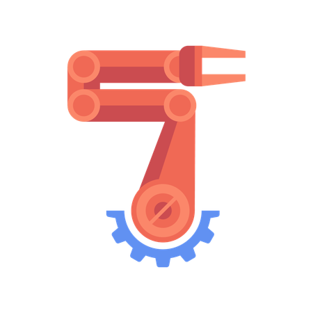 Robot arm in industrial automation  Illustration