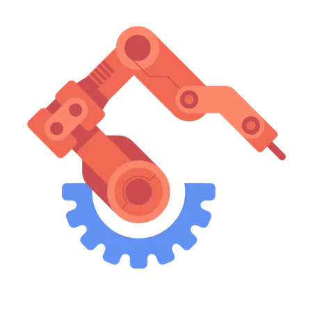 Robot arm in industrial automation  Illustration