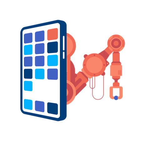 Robot arm in industrial automation  Illustration