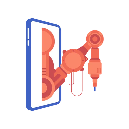 Robot arm in industrial automation  Illustration