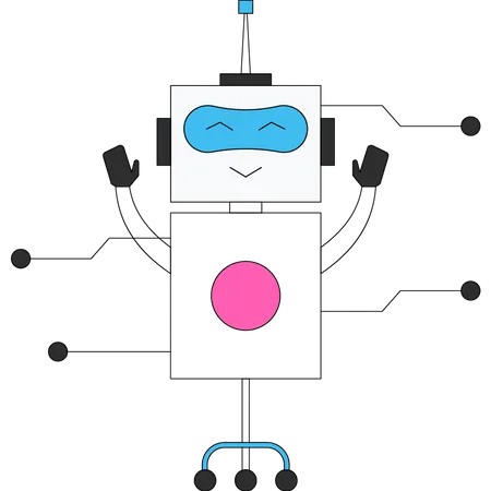 Le Robot Artificiel Se Tient Debout Illustration