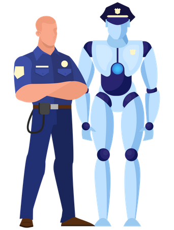 Robot as a police officer  Illustration